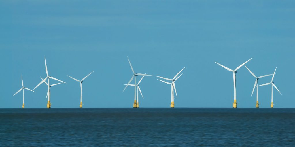 Picture of an offshore windfarm